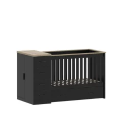 Born Lucky Combi Ledikant Memphis Eiken Met Matras< Ledikanten