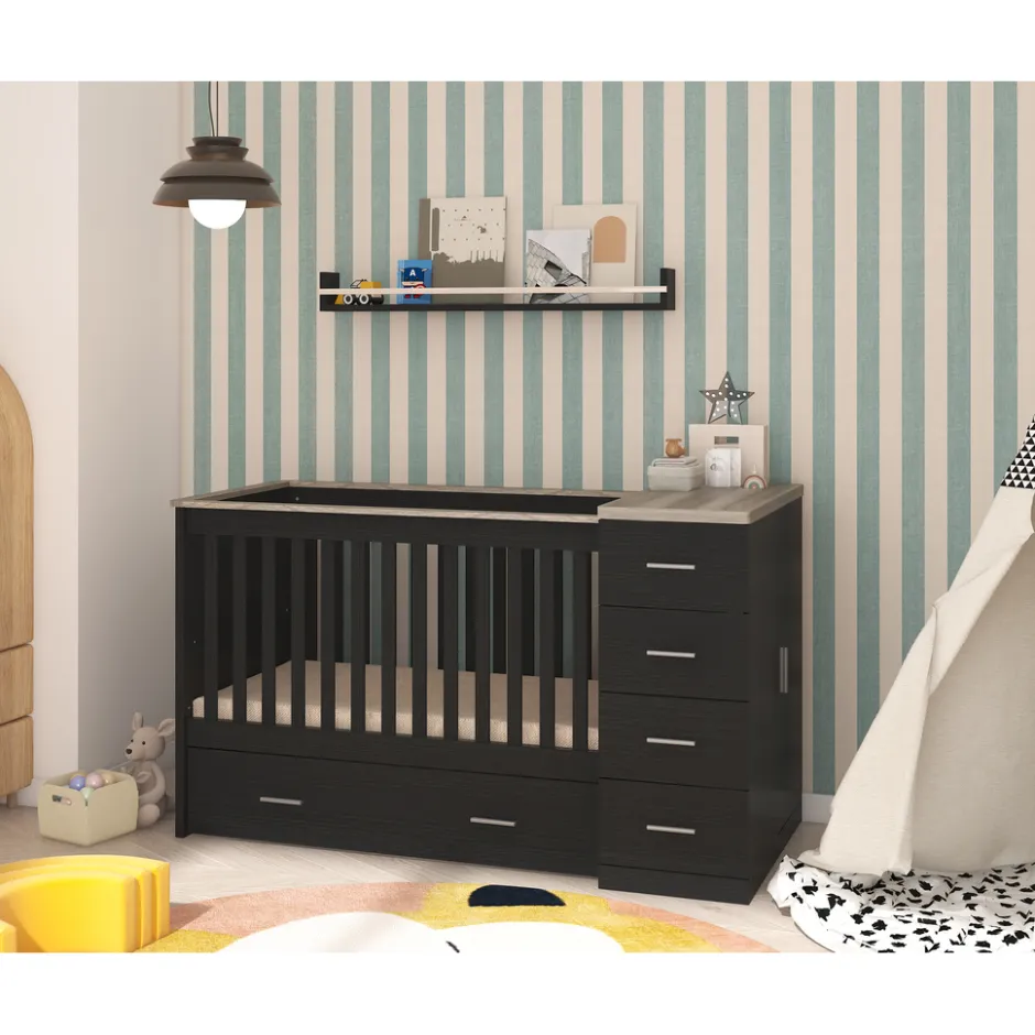 Born Lucky Combi Ledikant Memphis Eiken Met Matras< Ledikanten