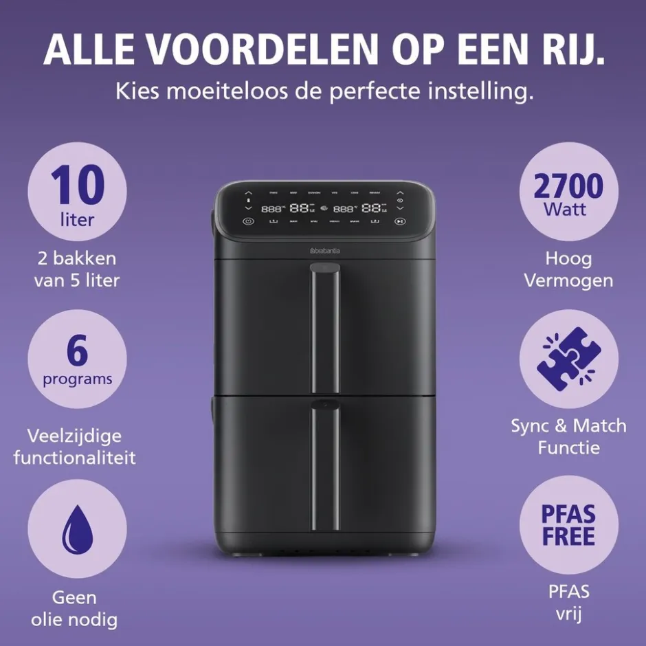 Dubbele Airfryer XXL BBEK1240|Brabantia Best