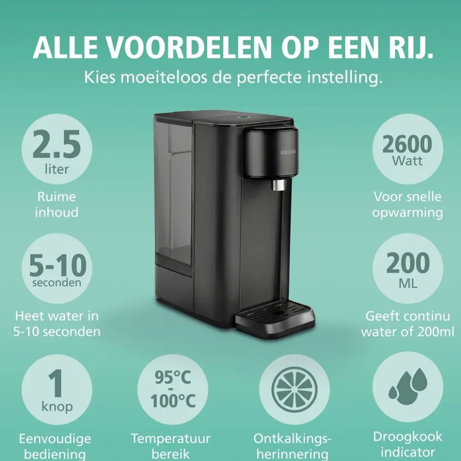 Brabantia Heetwaterdispenser BBEK1103< Waterkokers