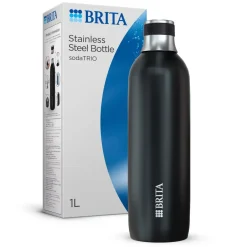 BRITA SodaTRIO RVS Grote Fles Zwart Single Unit< Keuken