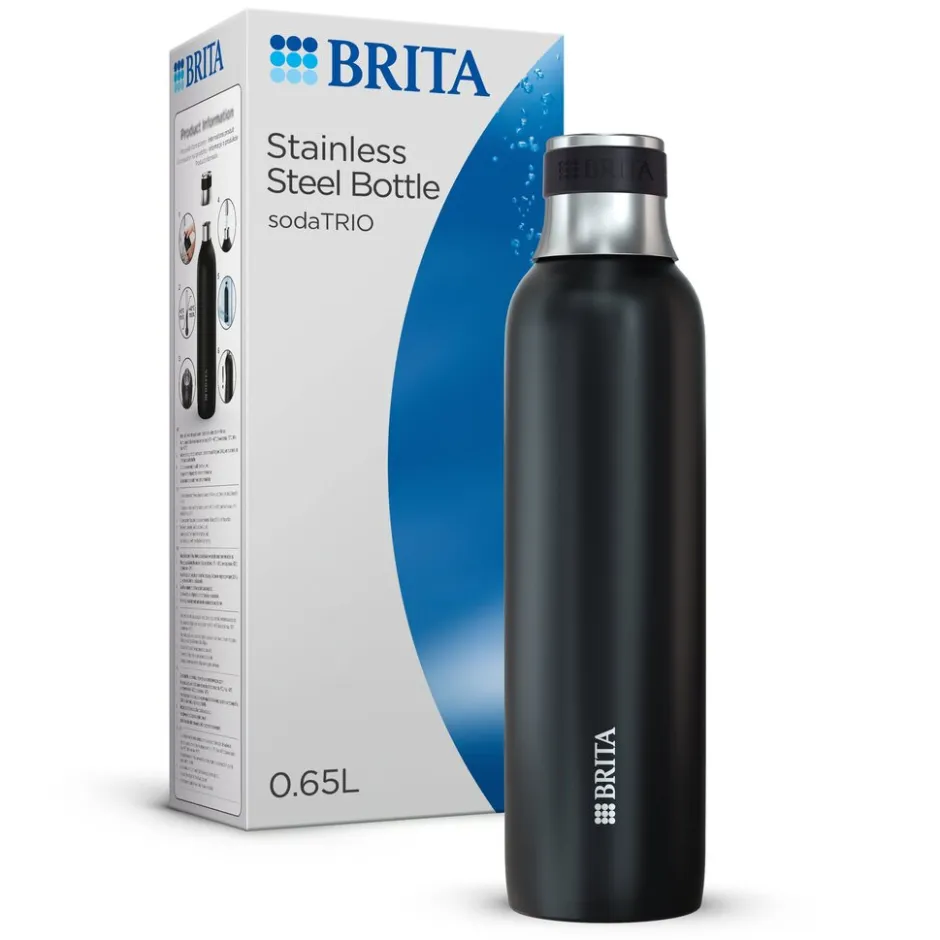 BRITA SodaTRIO RVS Kleine Fles Zwart Single Unit< Keuken