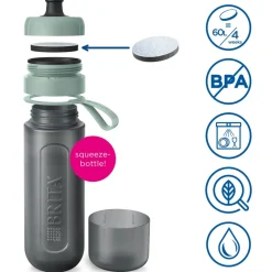 Waterfilterfles Active 0.6L Donkergroen inclusief 2 MicroDisc Single Unit|BRITA