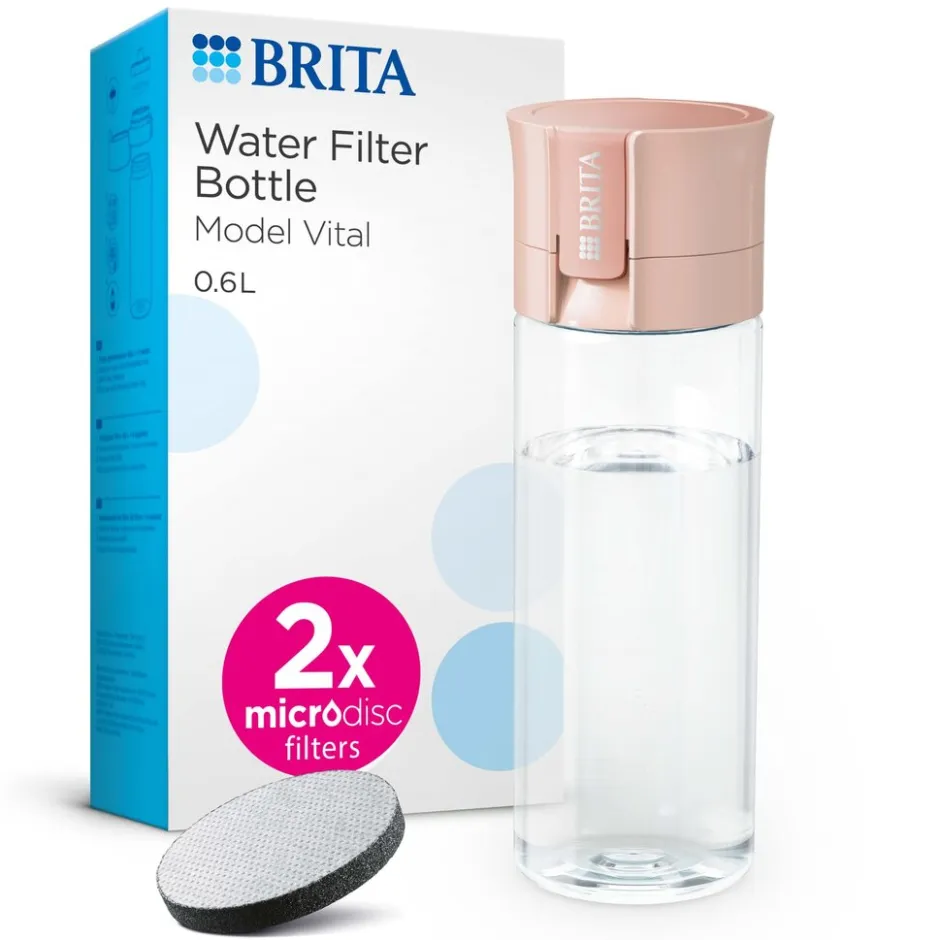 Waterfilterfles Vital 0.6L Abrikoos inclusief 2 MicroDisc Single Unit|BRITA Hot