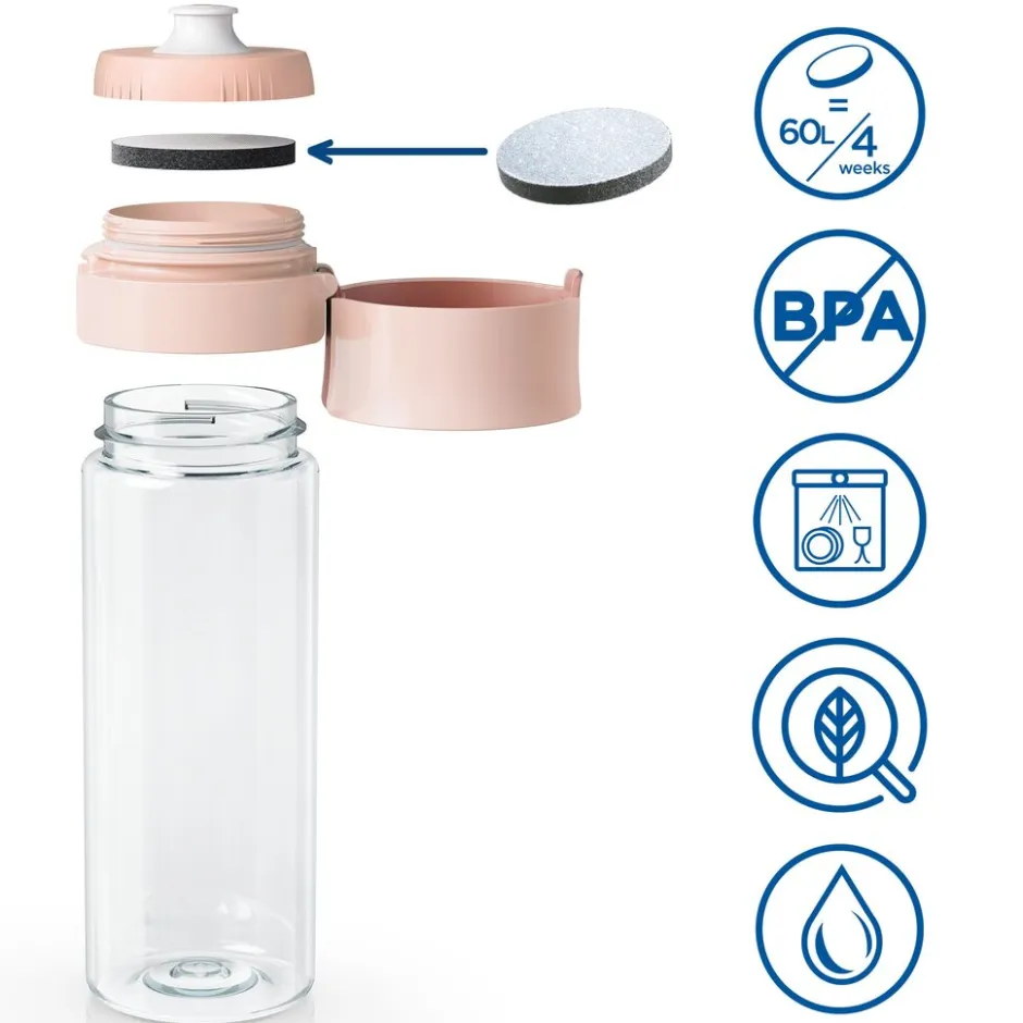 Waterfilterfles Vital 0.6L Abrikoos inclusief 2 MicroDisc Single Unit|BRITA Hot