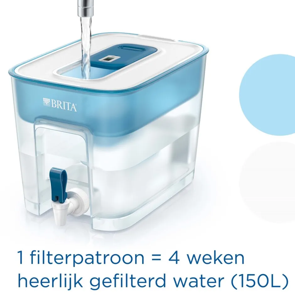 BRITA Waterfilterkan Flow Cool 8.2L Blauw incl. 1 MAXTRA PRO ALL-IN-1 Waterfilterpatroon< Keuken
