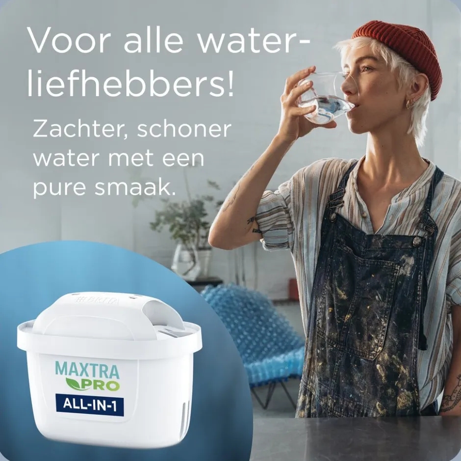 Waterfilterkan Glas 2.5L Blauw inclusief 1 MAXTRA PRO waterfilterpatroon Single Unit|BRITA Discount