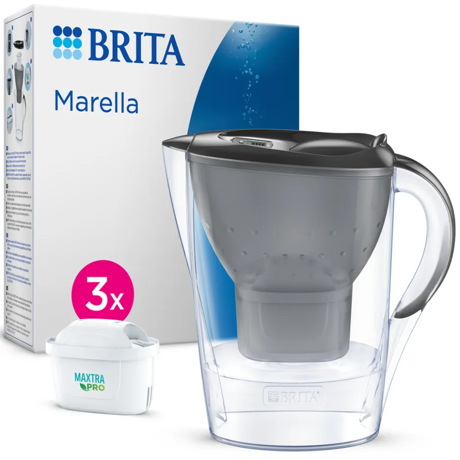 BRITA Waterfilterkan Marella Cool 2.4L Grijs incl. 3 MAXTRA PRO waterfilterpatroon< Keuken