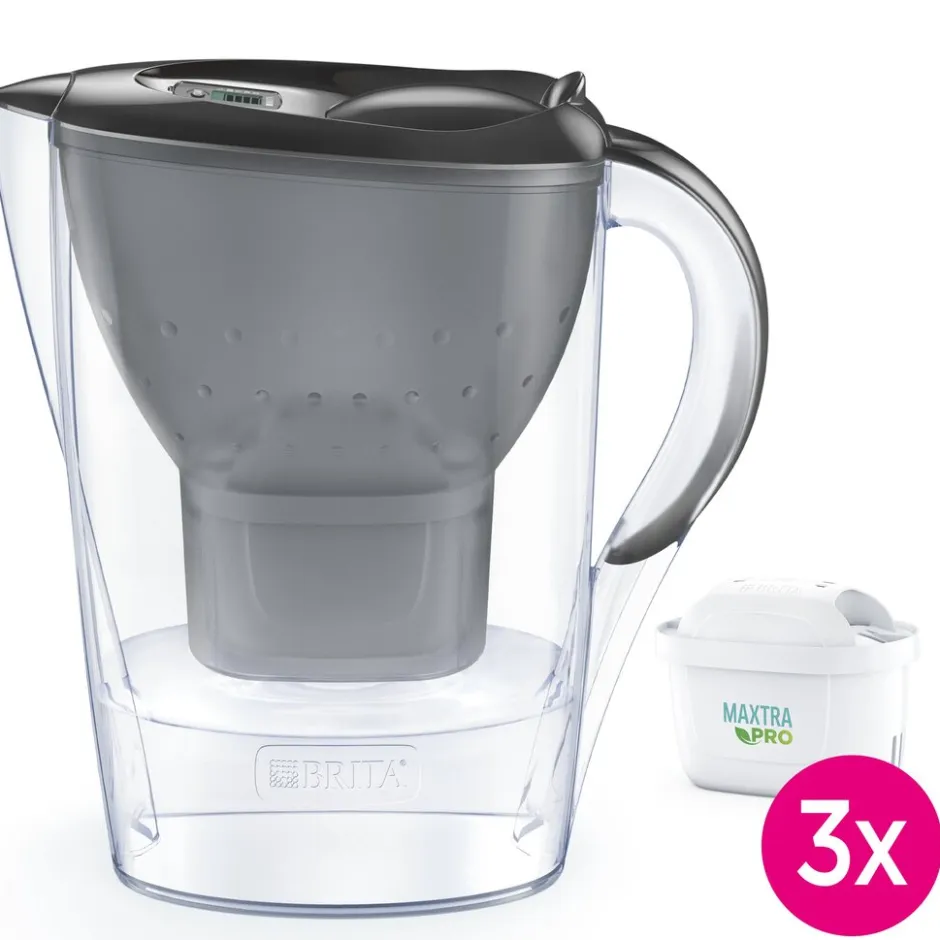 BRITA Waterfilterkan Marella Cool 2.4L Grijs incl. 3 MAXTRA PRO waterfilterpatroon< Keuken