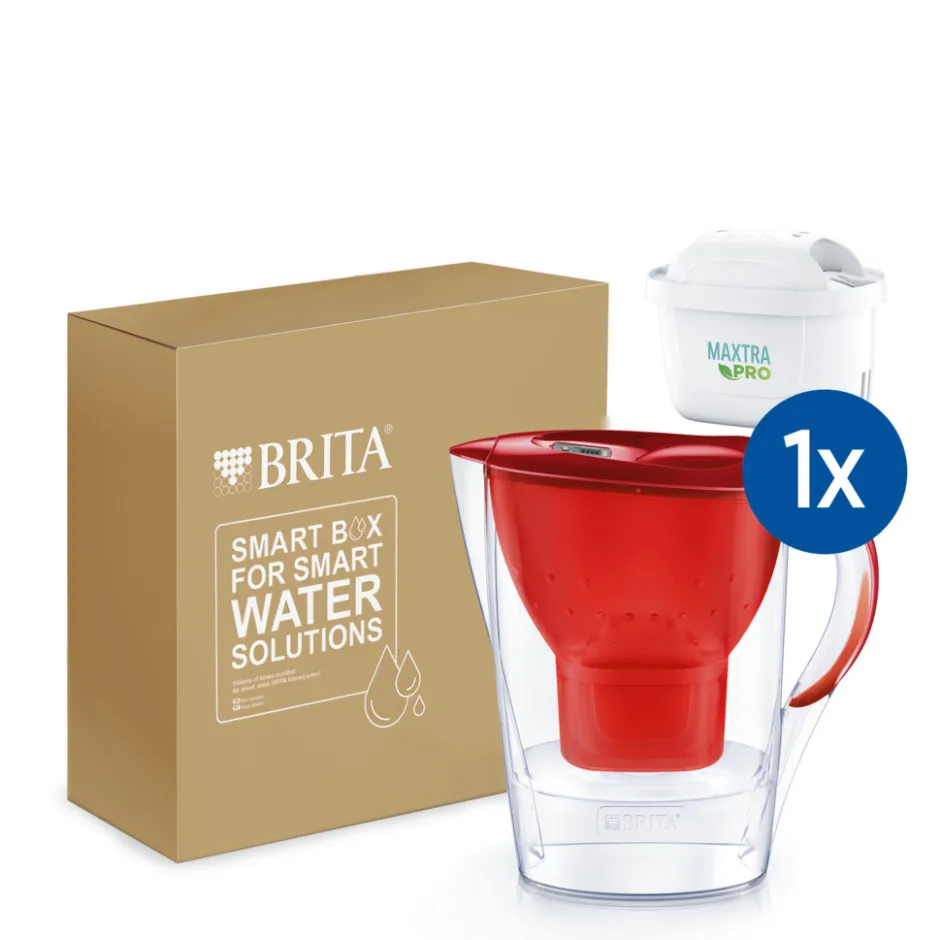 BRITA Waterfilterkan Marella Cool 2.4L Rood incl. 1 MAXTRA PRO ALL-IN-1 Waterfilterpatroon< Keuken