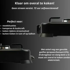 Brock Electronics draagbaar 1 pits gasfornuis camping kookstel< Kookplaten