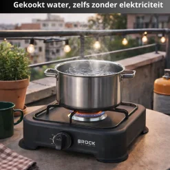Brock Electronics draagbaar 1 pits gasfornuis camping kookstel< Kookplaten