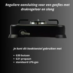 Brock Electronics draagbaar 1 pits gasfornuis camping kookstel< Kookplaten