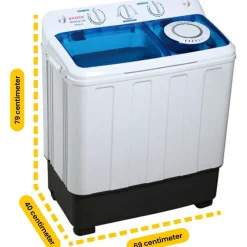 Brock xl camping wasmachine met dubbele trommel 6,8kg was en 5,0kg centrifuge capaciteit< Wasdrogen