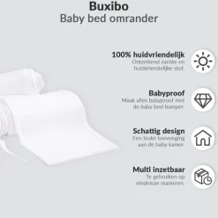 Buxibo Baby Bed Omrander Bedbumper Hoofdbeschermer Set van 2< Bedbumper