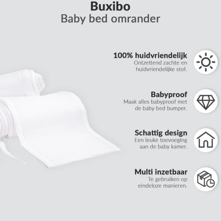 Buxibo Baby Bed Omrander Bedbumper Hoofdbeschermer Set van 2< Bedbumper