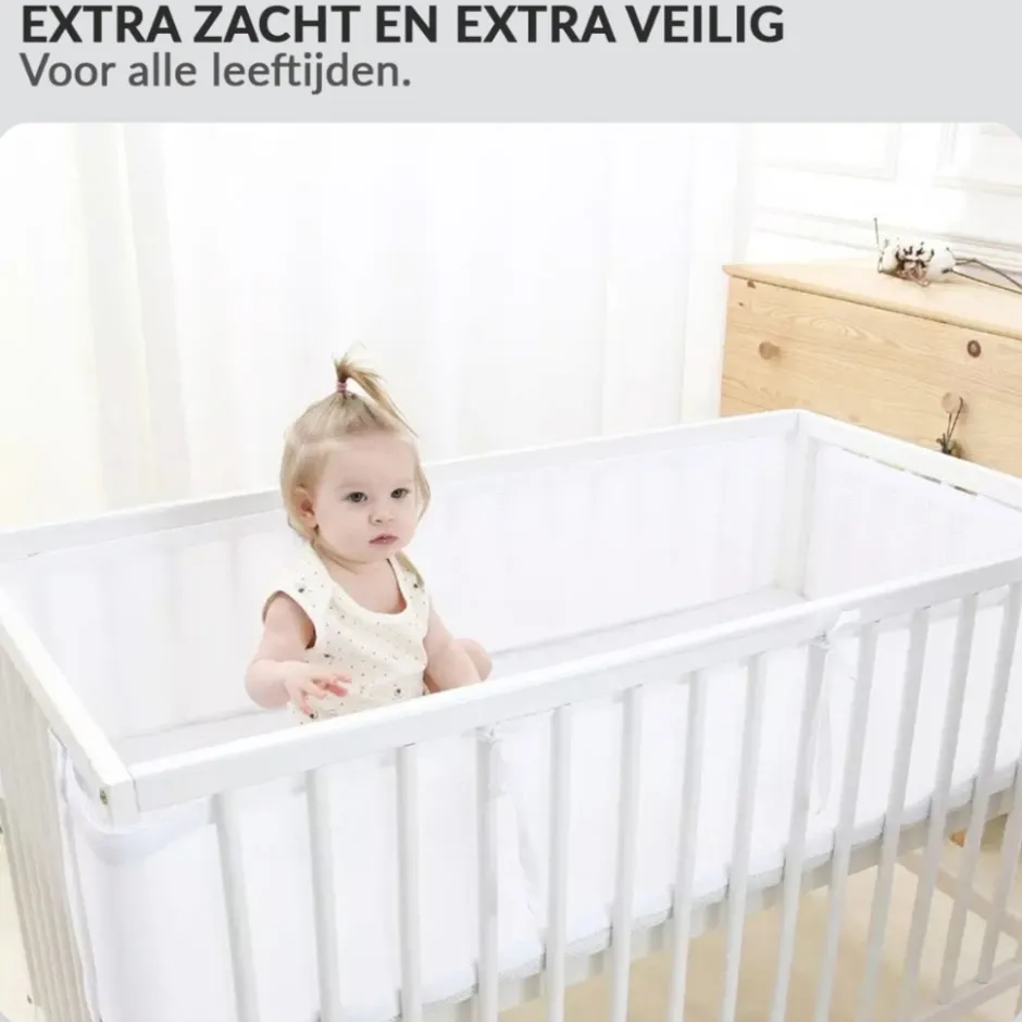 Buxibo Baby Bed Omrander Bedbumper Hoofdbeschermer Set van 2< Bedbumper