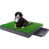 Buxibo Hondentoilet Kunstgras met Bak Indoor Dierentoilet Uitneembare Opvangbak< Honden
