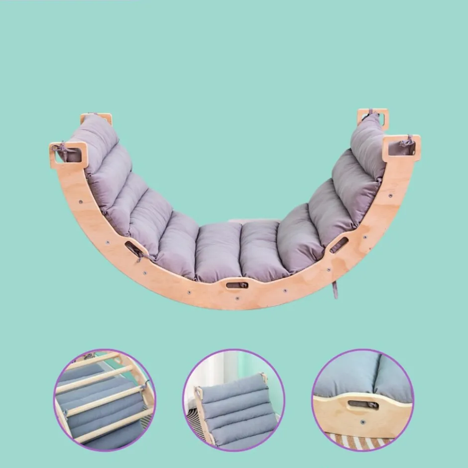 Buxibo Houten Klimbrug/Klimboog XXL Montessori Klimrek Inclusief Kussen< Houten Klimrekken