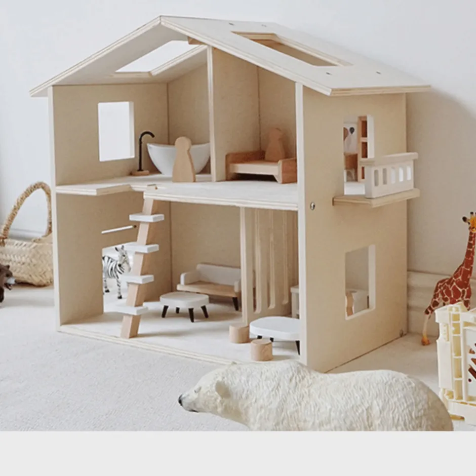 Houten Poppenhuis Kinderhuis met Meubels|Buxibo Best