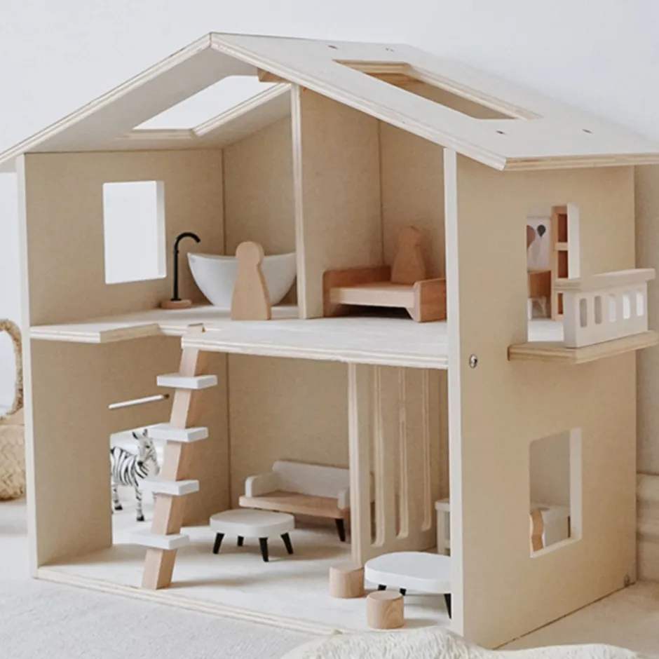 Houten Poppenhuis Kinderhuis met Meubels|Buxibo Best