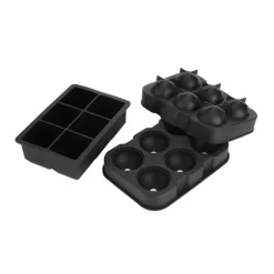 Buxibo IJsblokjes Tray Set Rond en Vierkant 2 x 3 Set van 2< Keuken