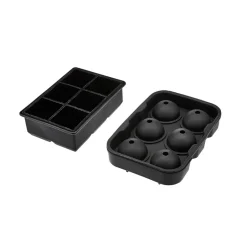 Buxibo IJsblokjes Tray Set Rond en Vierkant 2 x 3 Set van 2< Keuken