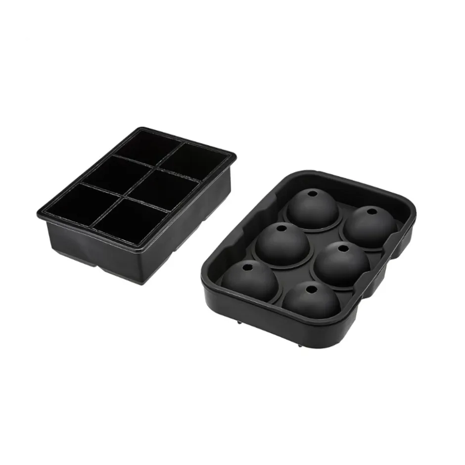 Buxibo IJsblokjes Tray Set Rond en Vierkant 2 x 3 Set van 2< Keuken