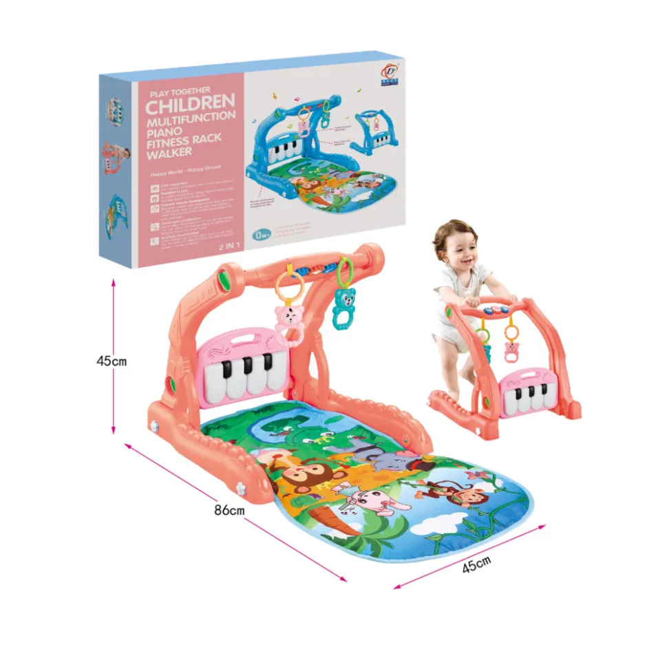 Buxibo 2in1 Babygym/Baby Walker Piano Speelmat voor Baby's< Speelkleden En Babygyms
