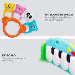 Buxibo 3-in-1 Baby/Peuter Gym Piano Speelmat voor Baby's< Speelkleden En Babygyms