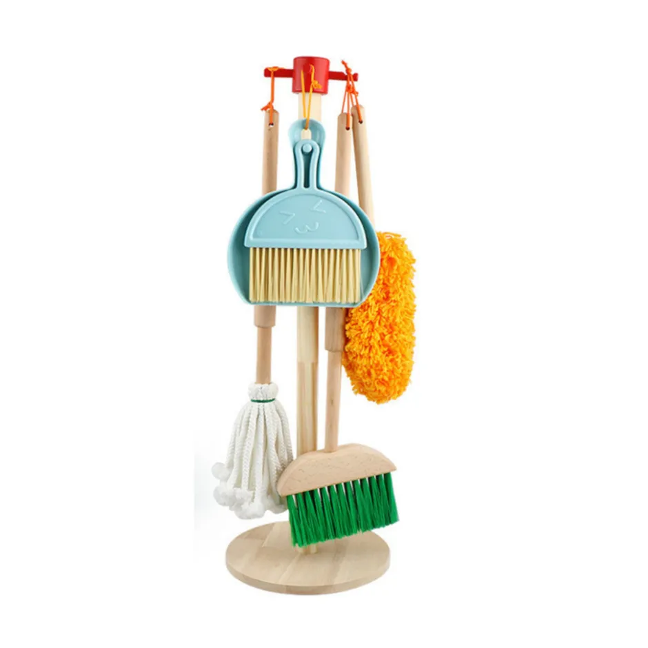 Buxibo Kinder Schoonmaak Set Houten Huishoudelijke Gereedschap Montessori< Verrassend Speelgoedvoordeel|Houten Speelsets