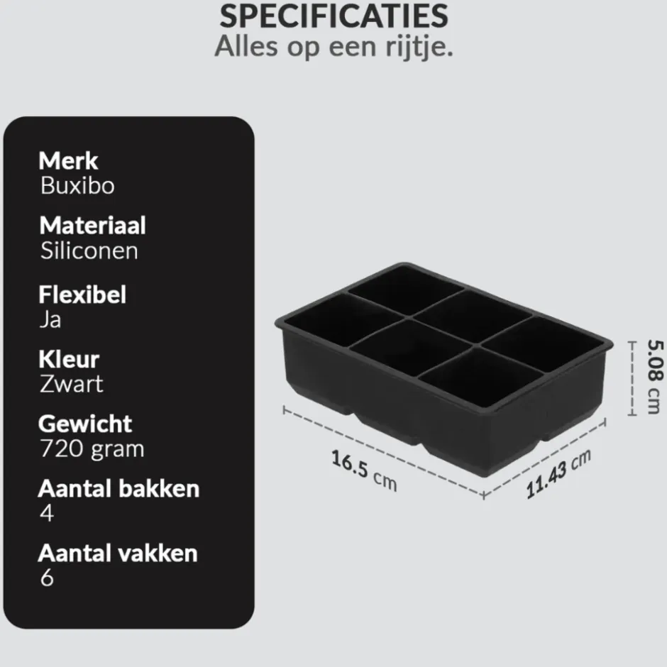 Luxe IJsblokvormen Set van 4 Ice Cube Tray|Buxibo Outlet