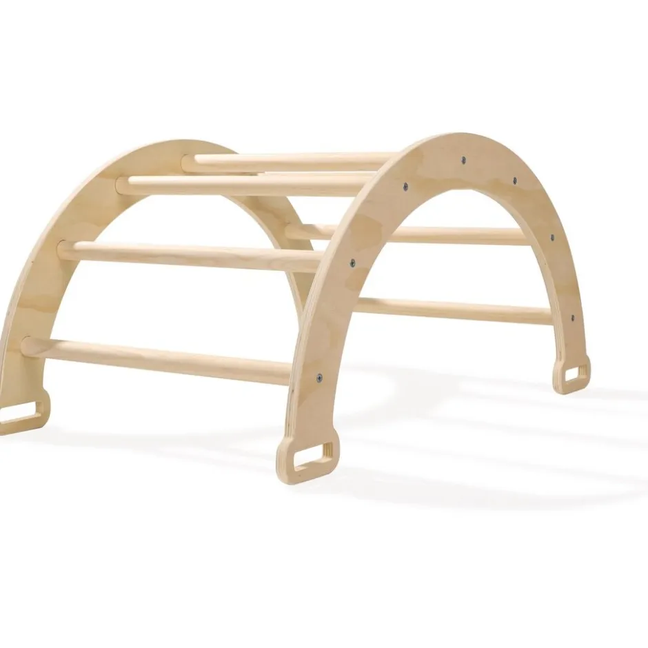 Buxibo Mini Houten Klimrek met Klimboog & Klimhelling met Glijbaan Montessori Speelgym< Verrassend Speelgoedvoordeel|Houten Klimrekken