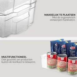 Buxibo 4x Koelkast Organizers Set Multifunctionele Koelkast/Badkamer/Kast/Kantoor Bakjes< Koelkasten En Vriezers