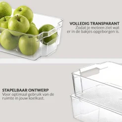 Buxibo 4x Koelkast Organizers Set Multifunctionele Koelkast/Badkamer/Kast/Kantoor Bakjes< Koelkasten En Vriezers