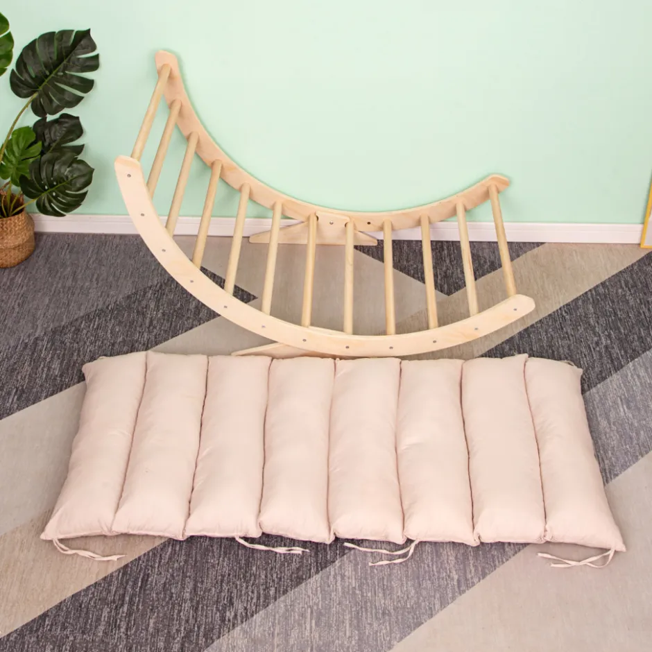 Buxibo XXL Montessori Klimboog met Kussen en Stevige Poten< Houten Klimrekken