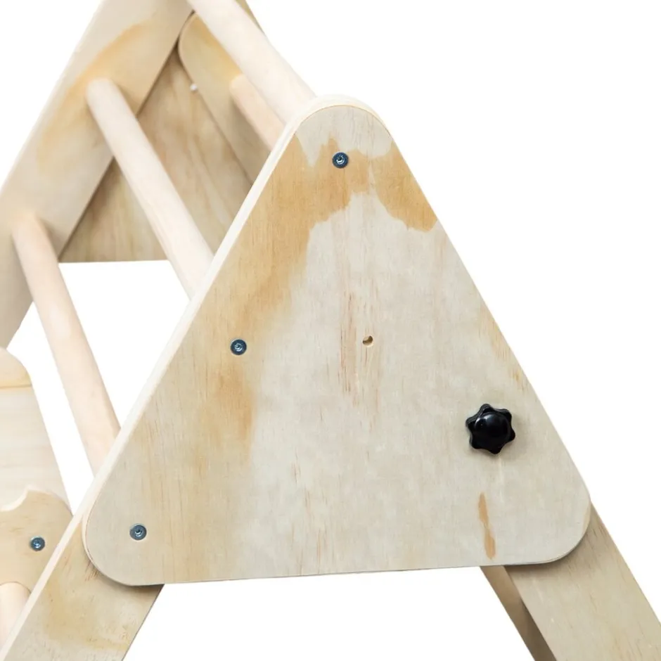 Buxibo XXL Opvouwbare Driehoek + Klimboog Montessori Houten Speelgym met Glijbaan< Houten Klimrekken