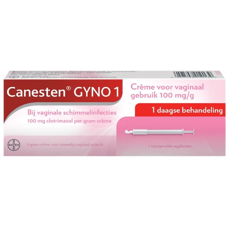 Canesten Gyno 1-Daagse Behandeling Crème bij Vaginale Schimmelinfecties< Intieme Ongemakken