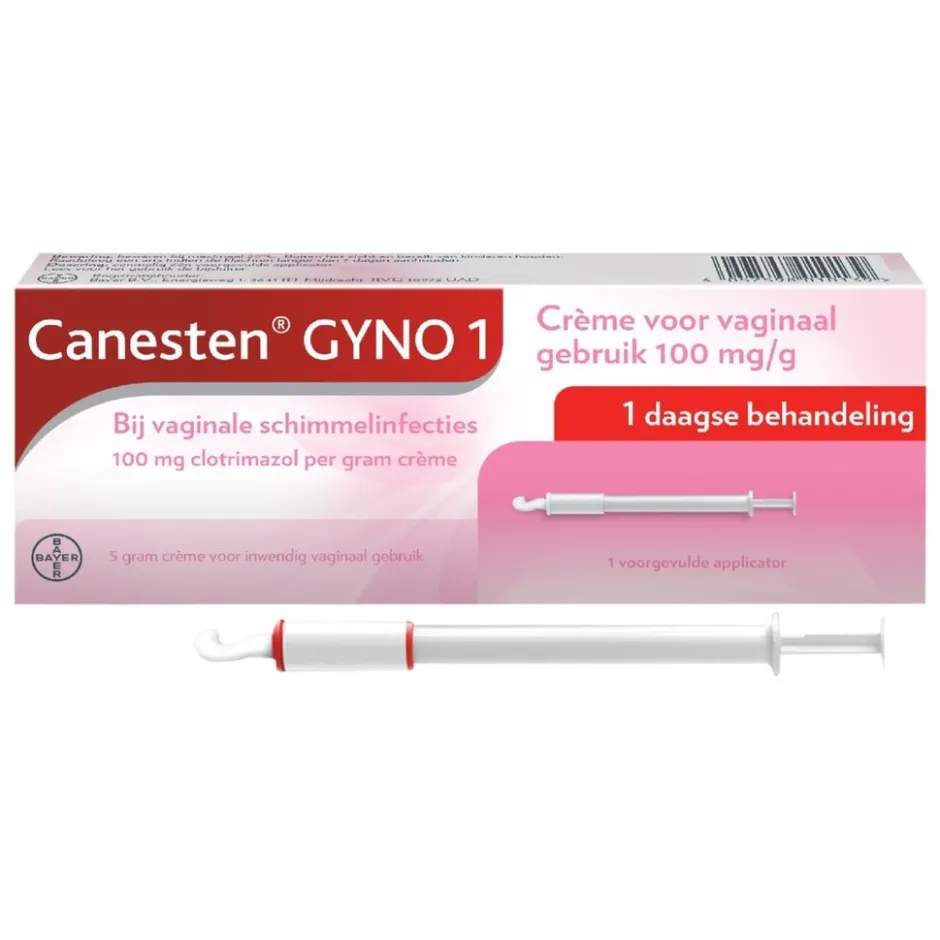 Canesten Gyno 1-Daagse Behandeling Crème bij Vaginale Schimmelinfecties< Intieme Ongemakken