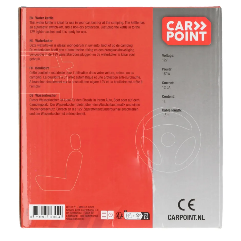 Waterkoker 12V 150W 1 Liter|Carpoint Discount