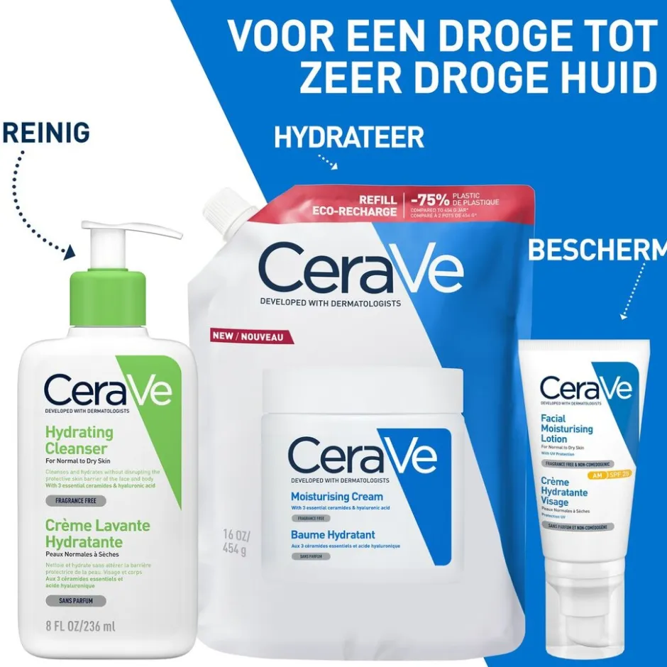 CeraVe Hydraterende Crème Navulling< Dermacare|Dagcreme