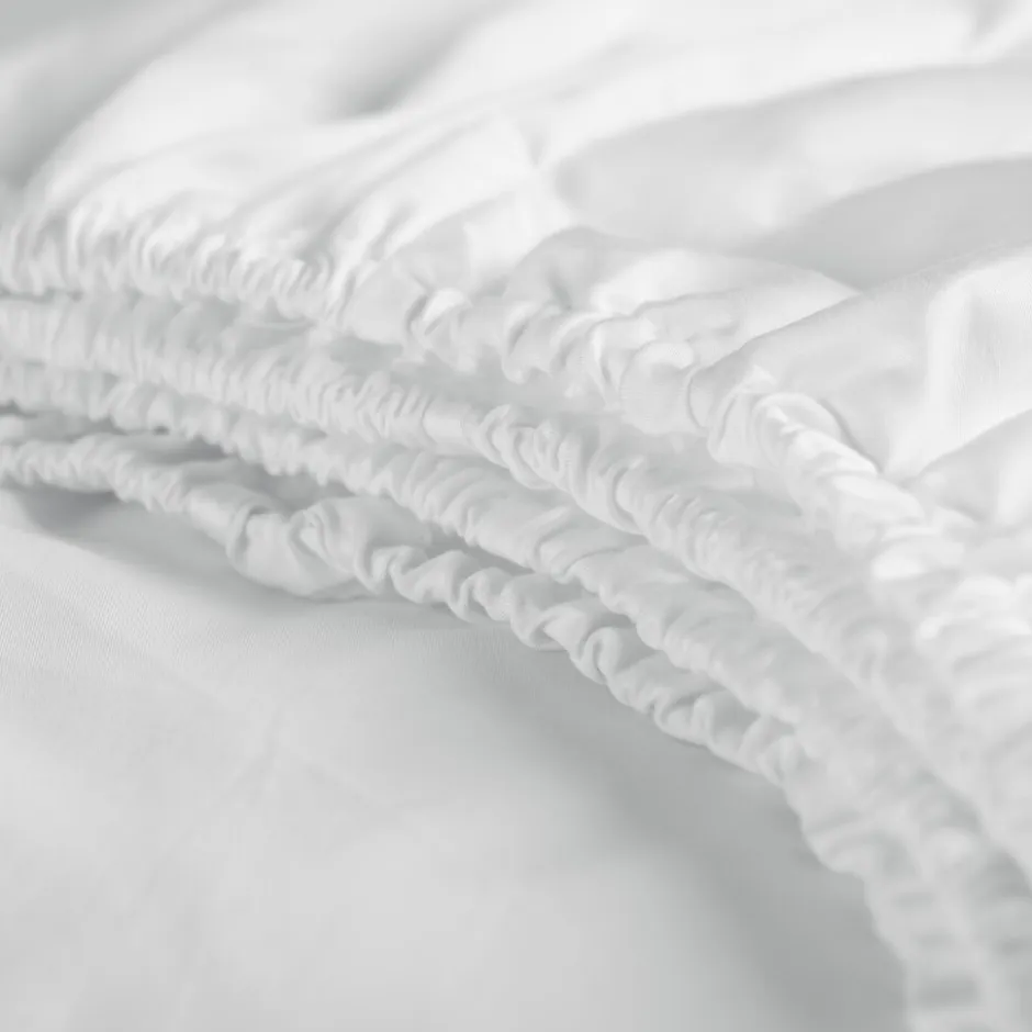 Cinderella Dubbele Splittopper Hoeslaken Katoen Satijn Sunday - white 180x210cm< Slapen