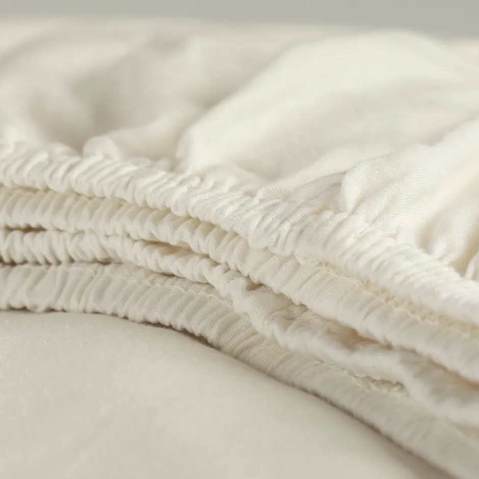 Cinderella Hoeslaken Dubbel Jersey Stretch 40cm Hoek - ivory 90x200/210cm< Slapen