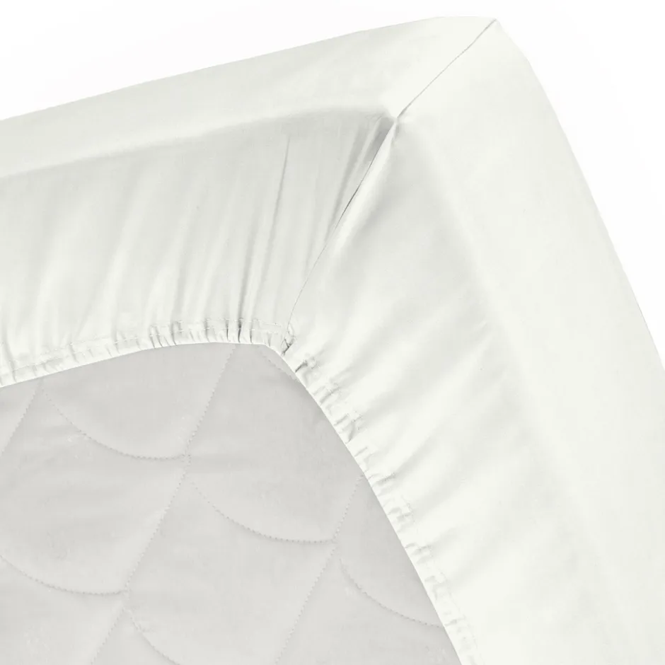 Cinderella Splittopper Single Split Hoeslaken Katoen Satijn - ivoor 160x200cm< Slapen