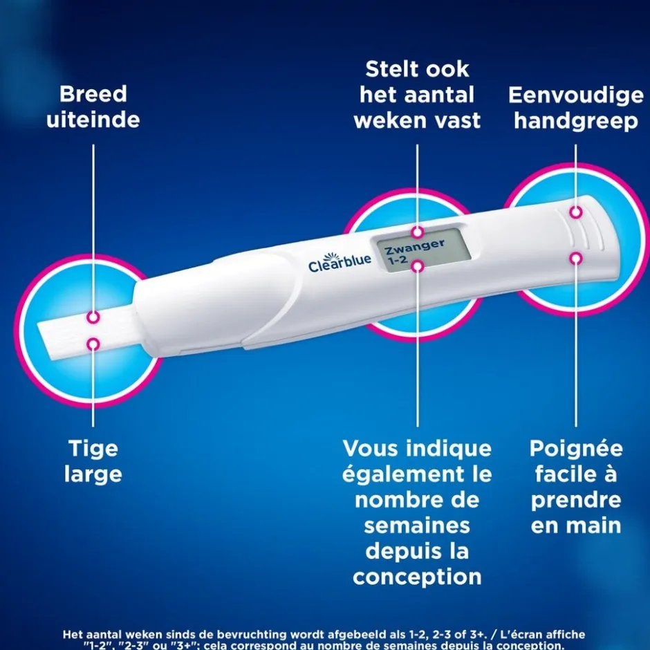 Clearblue Digitale Zwangerschapstest met Wekenindicator< Zelftesten