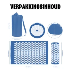 Acupressure Mat en Kussen Spijkermat Set met Triggerpoint Bal Massage Ontspanning|Confibel Online