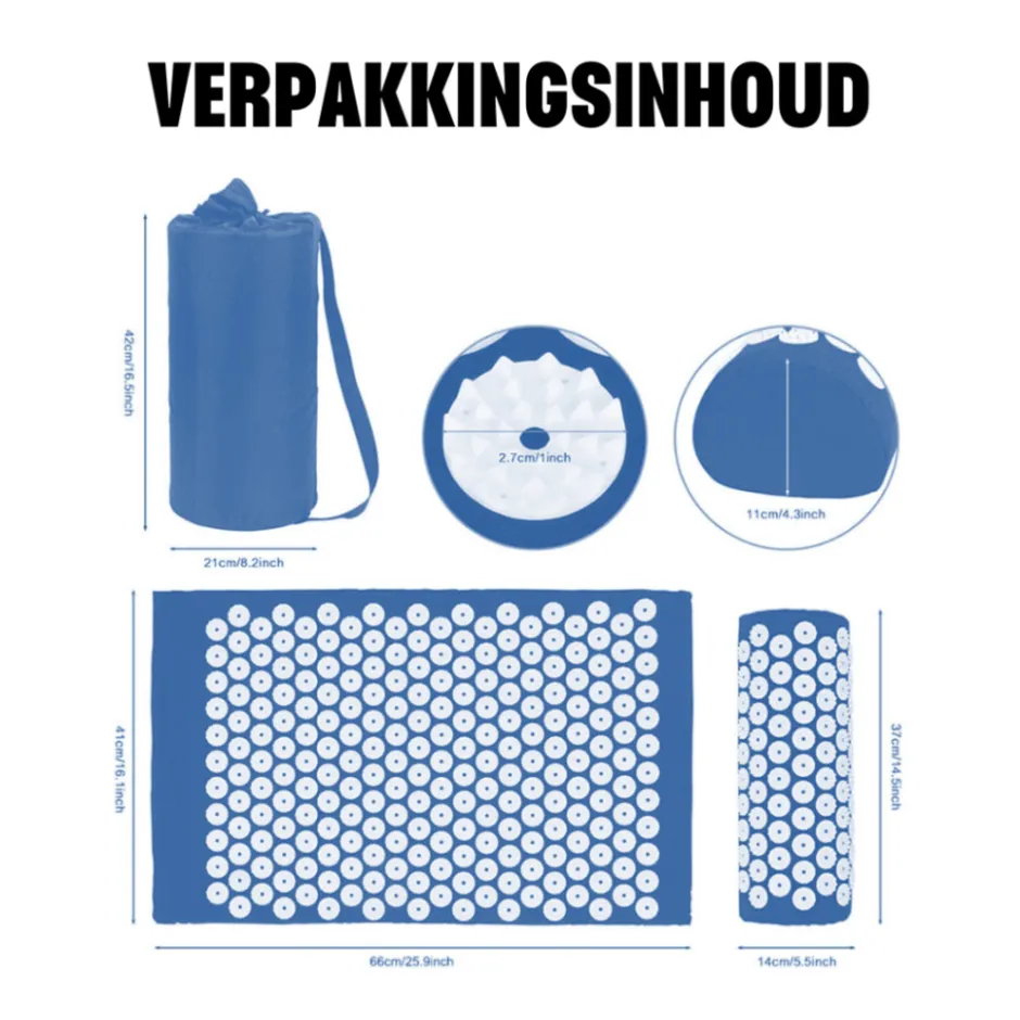 Acupressure Mat en Kussen Spijkermat Set met Triggerpoint Bal Massage Ontspanning|Confibel Online