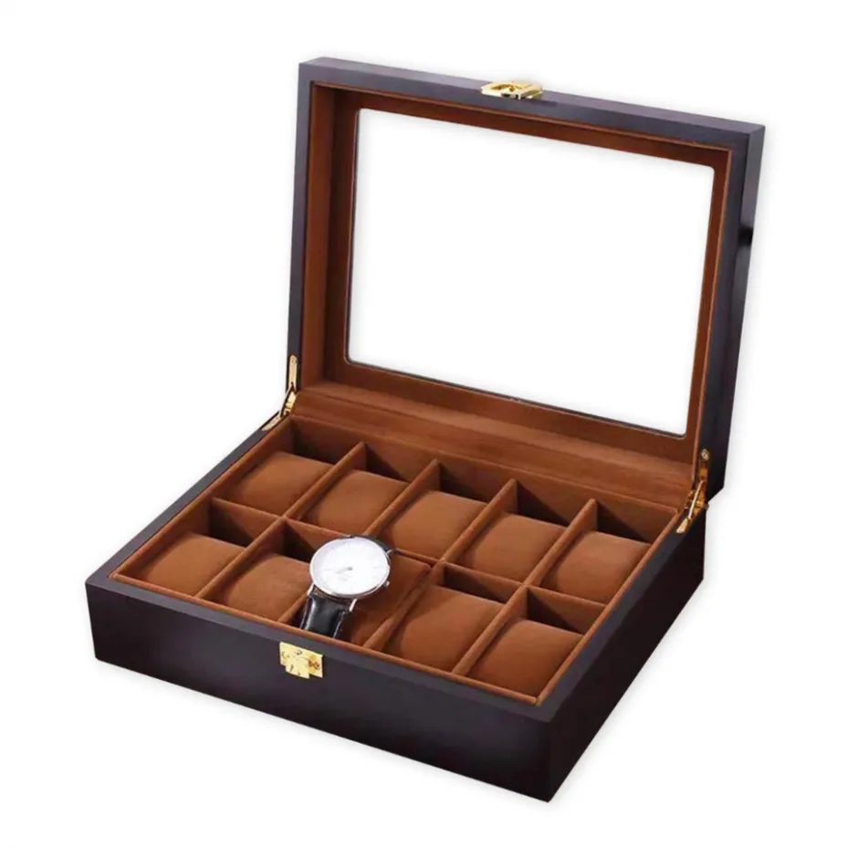 Confibel Horloge box voor uw juwelen en sieraden 10 compartimenten met kussentjes< Sieraden En Bijoux