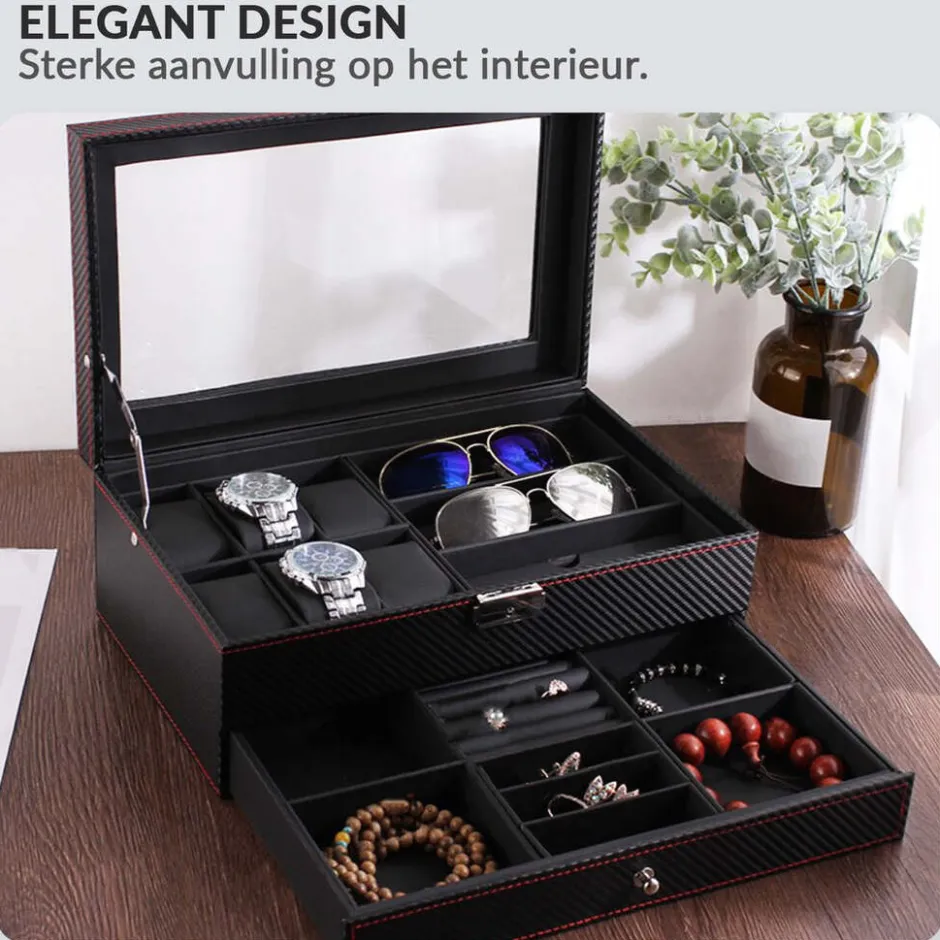 Confibel Luxe Horloge Box Sieraden/Brillen Doos< Sieraden En Bijoux