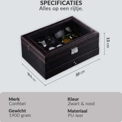 Confibel Luxe Horloge Box Sieraden/Brillen Doos< Sieraden En Bijoux